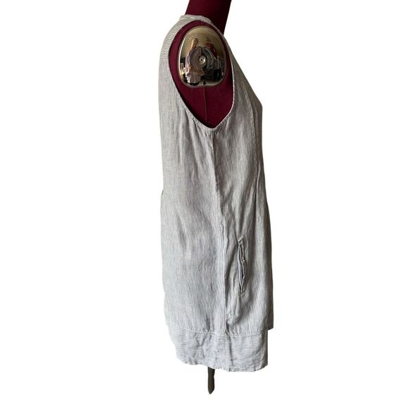 Faherty Aisha Mini Dress size M Linen Sleeveless Blue Striped - Picture 9 of 10